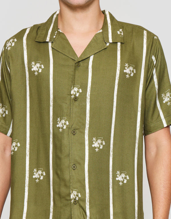 Casual Short Sleeve Rayon Shirt for Men - Allover Print - Image 5