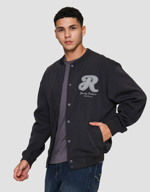 Casual Varsity Jacket with Patches for Men - Image 2