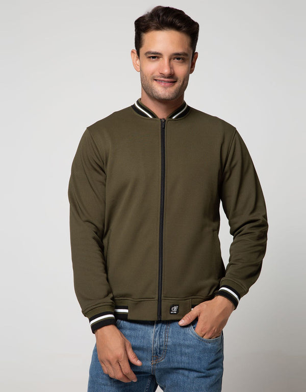 Classic Black and White Stripe Bomber Jacket for Men