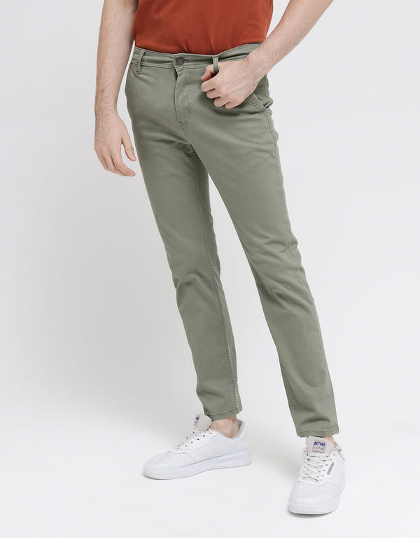 Classic Plain Chinos Pants for Men - Casual Slim Fit Trousers - Image 2