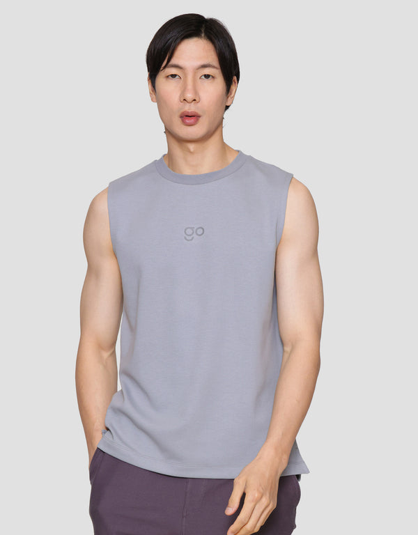 Classic Round Neck Sleeveless T-Shirt for Men – Soft Cotton Blend