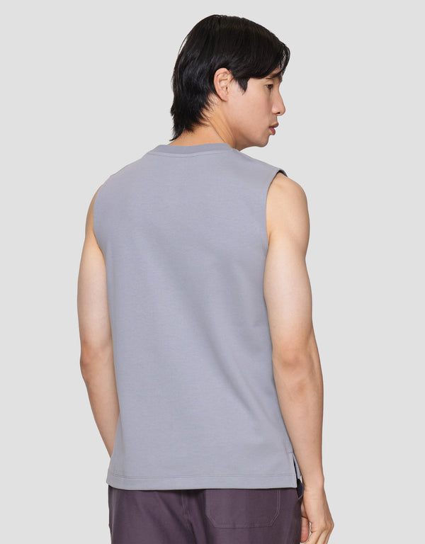 Classic Round Neck Sleeveless T-Shirt for Men - Soft Cotton Blend - Image 3
