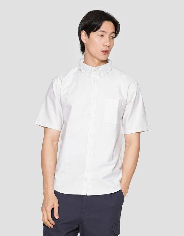 Classic Woven Oxford Shirt for Men – Casual Button Down Top