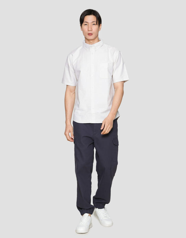 Classic Woven Oxford Shirt for Men - Casual Button Down Top - Image 4