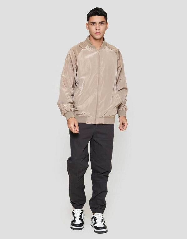 Men's Casual Bomber Jacket - Lightweight Polyester Outerwear with Zipper - Image 4
