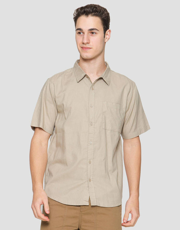Men’s Cotton Short Sleeve Shirt with Chest Pocket
