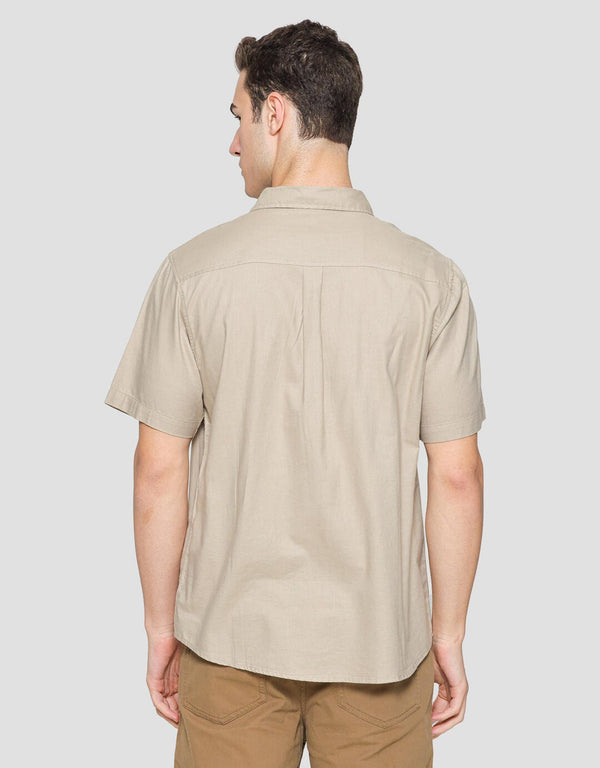 Men's Cotton Short Sleeve Shirt with Chest Pocket - Image 3