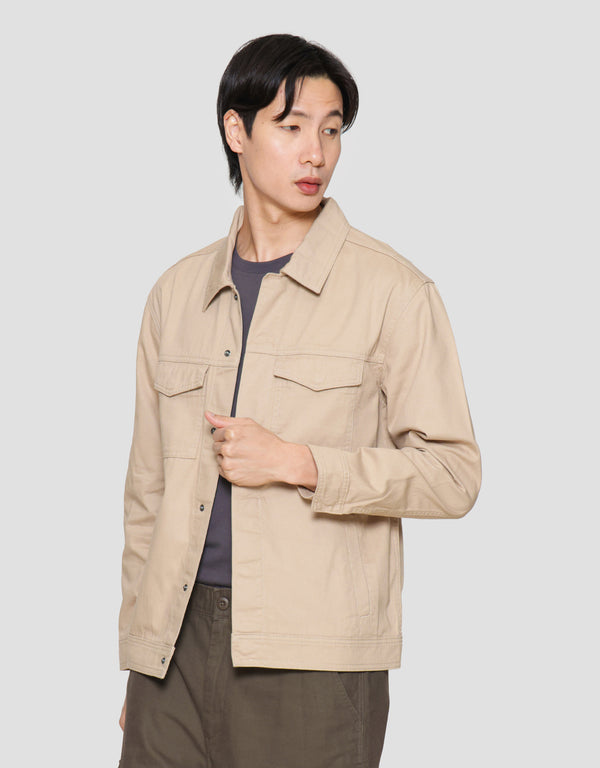 Men's Cotton Twill Work Jacket Long Sleeve Casual Outerwear - Image 2
