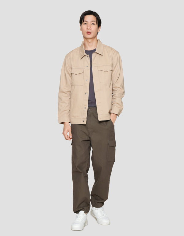 Men's Cotton Twill Work Jacket Long Sleeve Casual Outerwear - Image 4