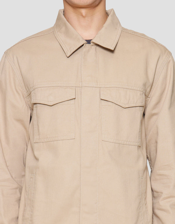 Men's Cotton Twill Work Jacket Long Sleeve Casual Outerwear - Image 5