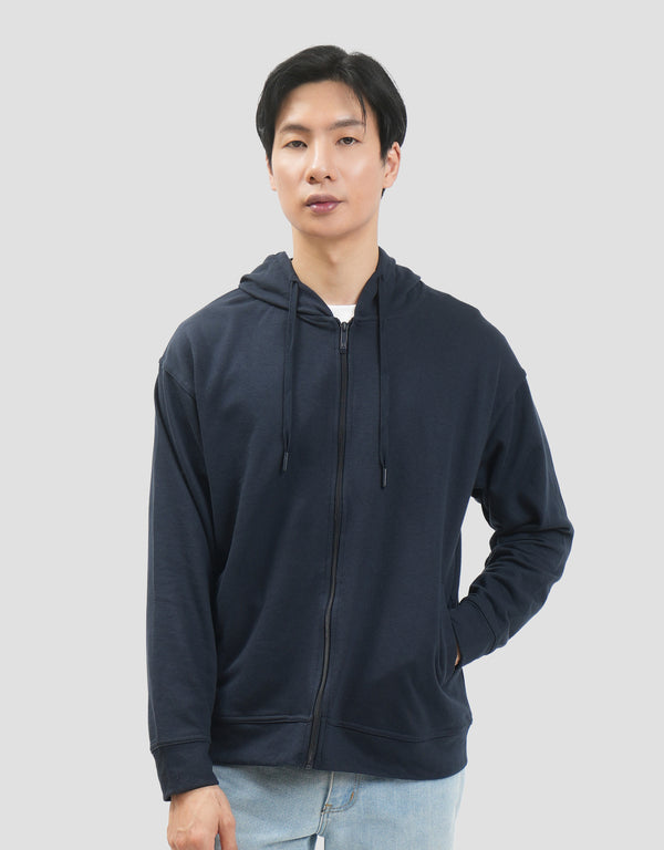 Men’s French Terry Pullover Hoodie – Casual Cotton Blend Jacket