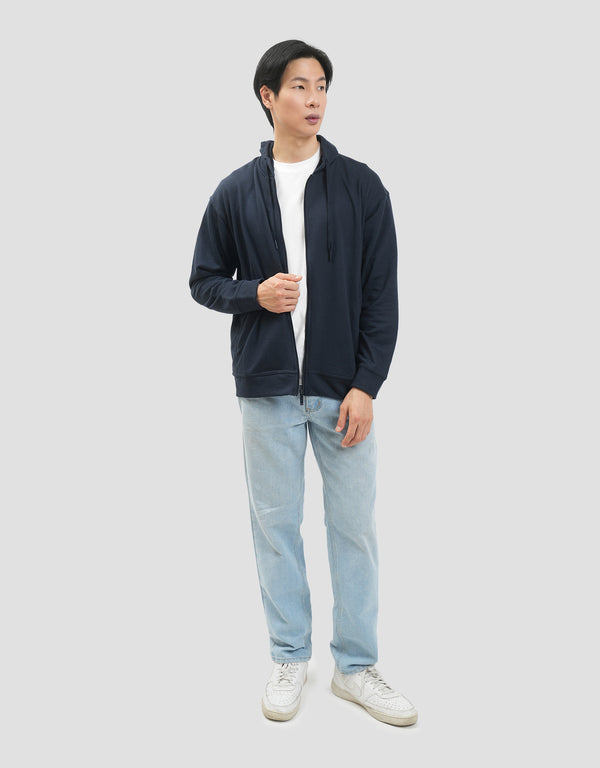 Men's French Terry Pullover Hoodie - Casual Cotton Blend Jacket - Image 4