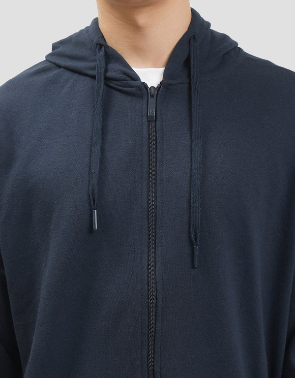 Men's French Terry Pullover Hoodie - Casual Cotton Blend Jacket - Image 5