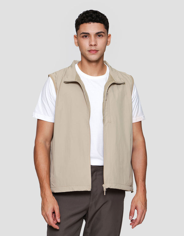 Men’s Nylon Vest Casual Lightweight Zip-Up Jacket for Everyday Wear