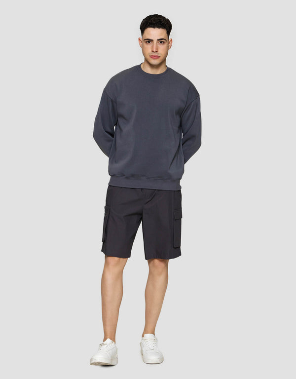 Men's Round Neck Fleece Sweater Casual Long Sleeve Pullover - Image 4