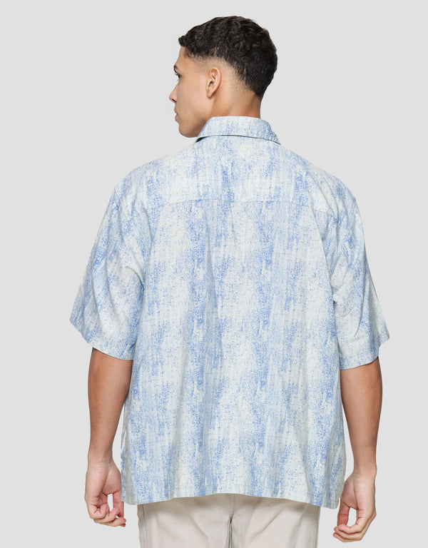 Men's Short Sleeve Denim Print Shirt - Casual Cotton Button Down - Image 3