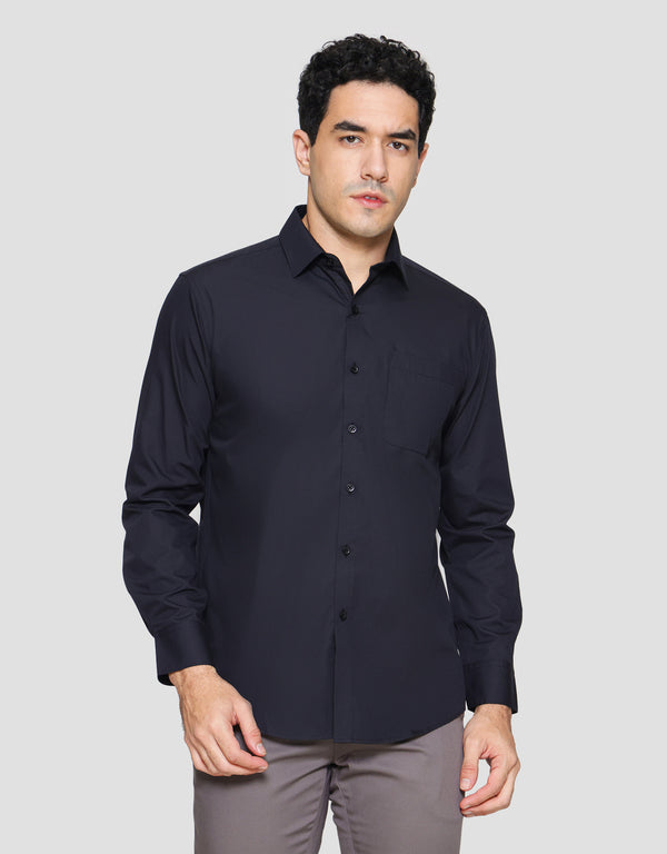 Men’s Solid Long Sleeve Dress Shirt for Formal & Casual Wear