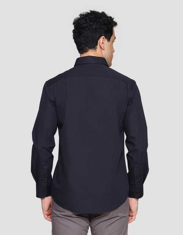 Men's Solid Long Sleeve Dress Shirt for Formal & Casual Wear - Image 3