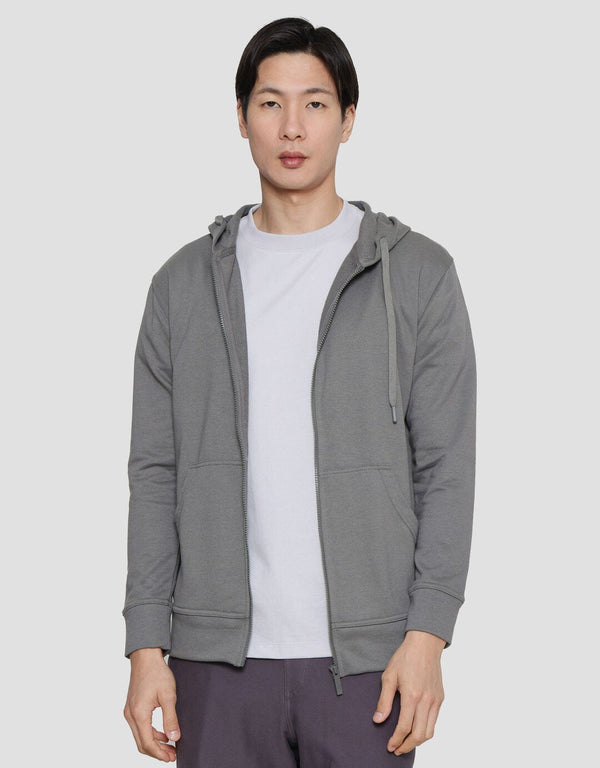 Premium French Terry Zip Hoodie for Men – Soft Casual Jacket