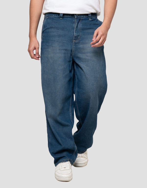 Vintage Baggy Fit Denim Jeans for Men – Casual Loose Pants