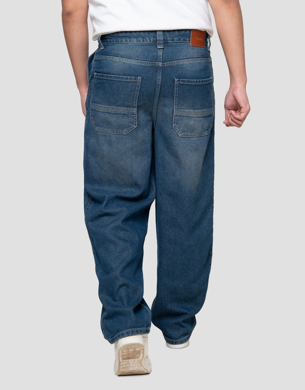 Vintage Baggy Fit Denim Jeans for Men - Casual Loose Pants - Image 3
