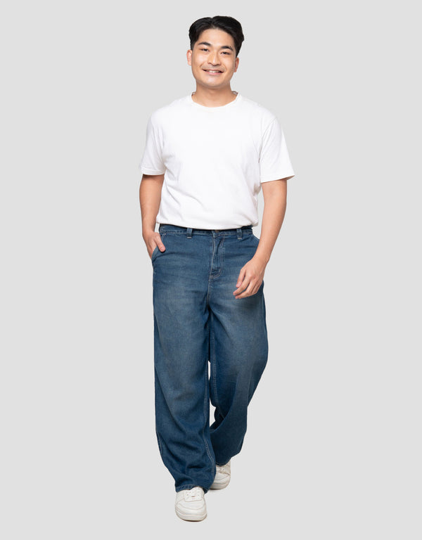 Vintage Baggy Fit Denim Jeans for Men - Casual Loose Pants - Image 4